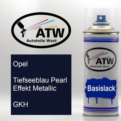 Opel, Tiefseeblau Pearl Effekt Metallic, GKH: 400ml Sprühdose, von ATW Autoteile West.